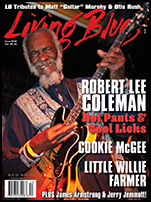 Robert Lee Coleman cover, Living Blues, December 2018.